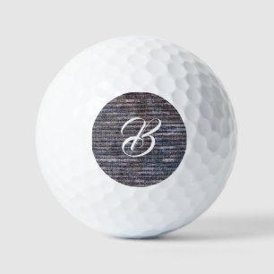 Blue grape faux weave burlap golf balls