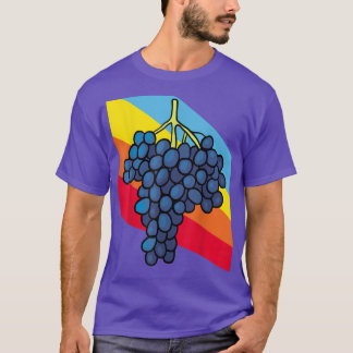 Blue Grape Fruit Food Vegan Vegetarian T-Shirt