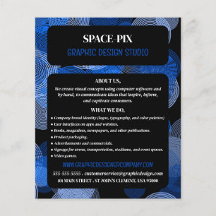 Blue Graphic Circles, Graphic Designer Advertising Flyer