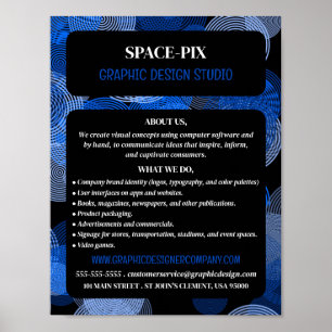 Blue Graphic Circles, Graphic Designer Advertising Poster