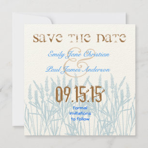 Blue Grass Bright Blue Font Save the Date