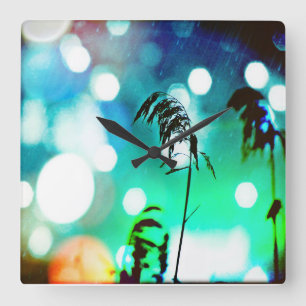 Blue Grass Drama Sparkle Wall Clock