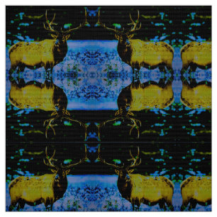 Blue Grass Elk Fabric