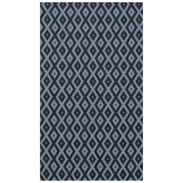 Blue gray and black diamond pattern tablecloth (Front)