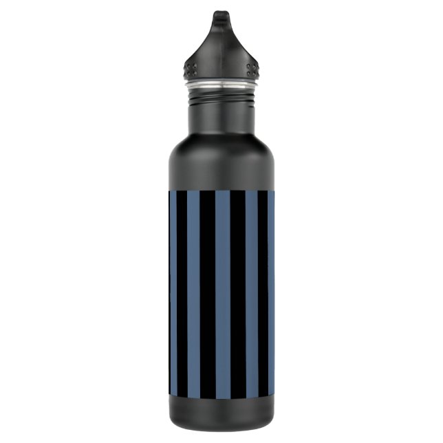 Blue gray and black stripes 710 ml water bottle (Right)