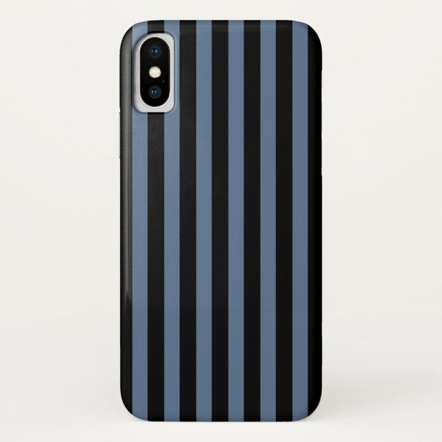 Blue gray and black stripes Case-Mate iPhone case (Back)