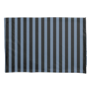 Blue gray and black stripes pillowcase
