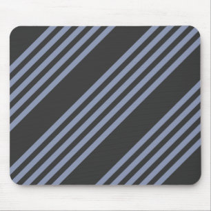Blue-gray and charcoal five stripe pattern mouse pad