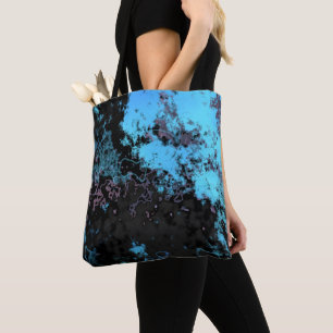 Blue, Gray and Purple Marble Abstract Tote Bag