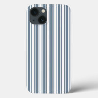Blue-gray and white candy stripes Case-Mate iPhone
