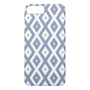 Blue gray and white diamond pattern Case-Mate iPhone case