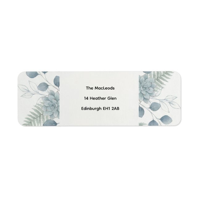 Blue Gray Eucalyptus Return Address Label (Front)