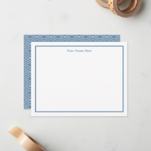 Blue Gray Geometrical Design Personal Note Card