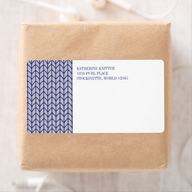 BLUE GRAY KNIT Shipping Address Labels (Insitu)