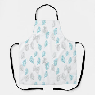 Blue & Gray Leaves Pattern  Apron