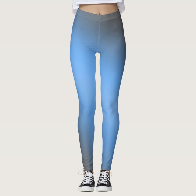 Blue gray moonlight ombre effect  leggings (Front)