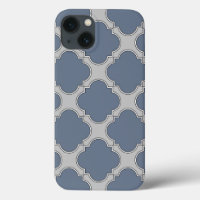 Blue-gray quatrefoil Case-Mate iPhone case