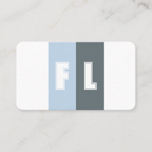 Blue gray shades color palette calligraphy QR-Code Business Card