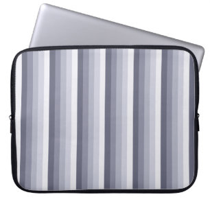 Blue gray shadow stripes laptop sleeve