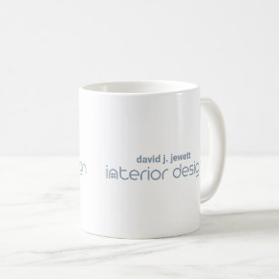Blue-Gray Simple Interior Design Logo Coffee Mug