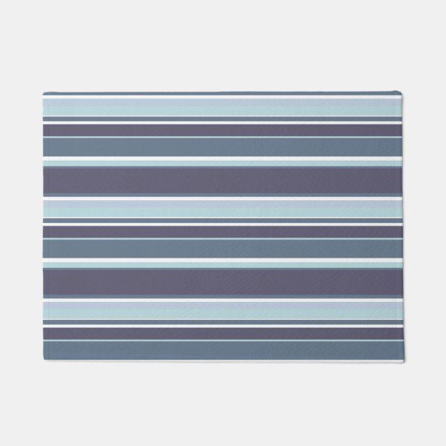 Blue-gray stripes doormat (Front)