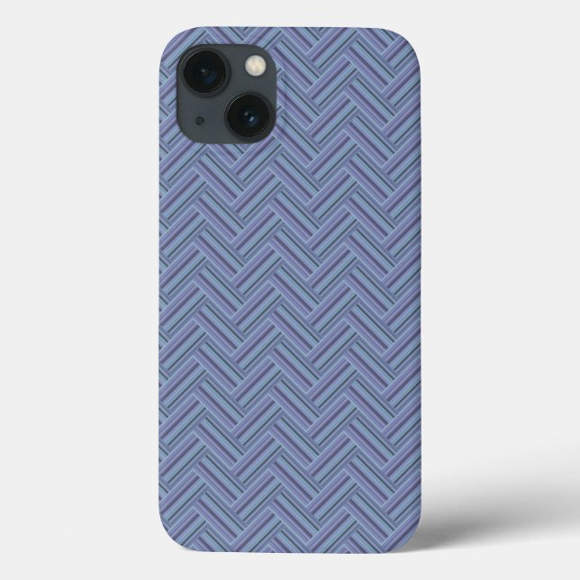 Blue-gray stripes double weave pattern Case-Mate i iPhone Case (Back)