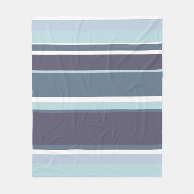 Blue-gray stripes fleece blanket (Front)