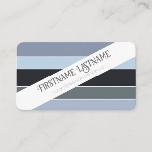 Blue gray stripes harmonic color palette QR-Code Business Card
