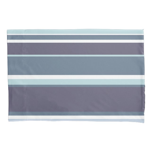 Blue-gray stripes pillowcase (Front)