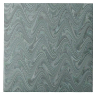 Blue Gray Wavy Abstract Pattern Tile