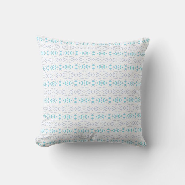 Blue Gray White Pastel Deco Pattern Baby Nursery Cushion (Front)