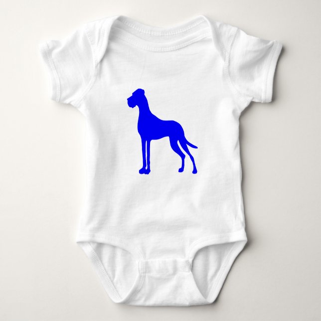 Blue Great Dane Baby Bodysuit (Front)