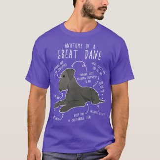 Blue Great Dane Dog Anatomy T-Shirt
