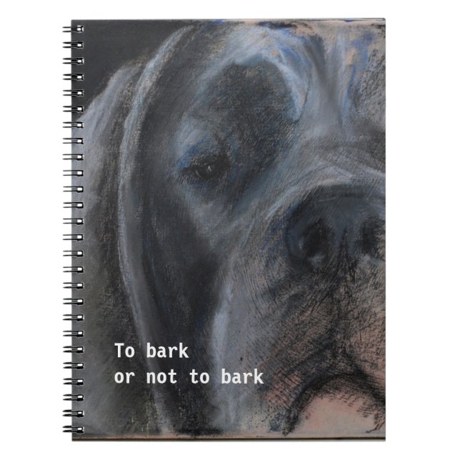 Blue Great Dane Face Spiral Notebook (Front)