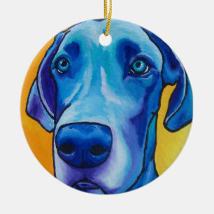 Blue Great Dane Oranment Ceramic Tree Decoration