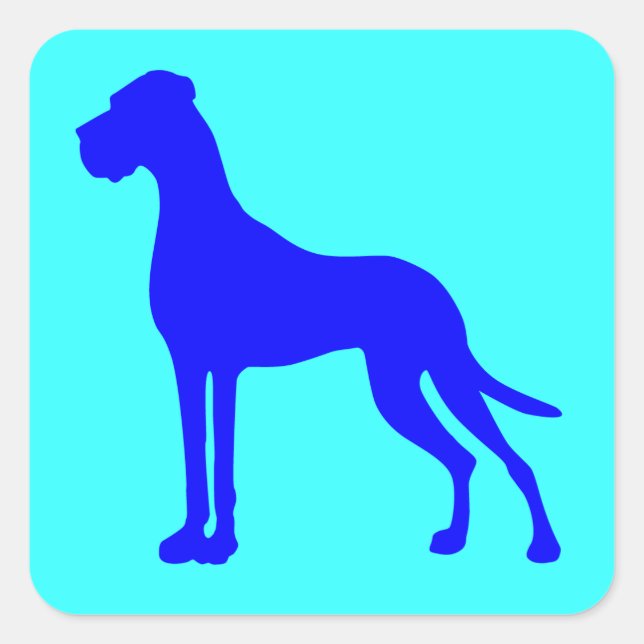 Blue Great Dane Square Sticker (Front)
