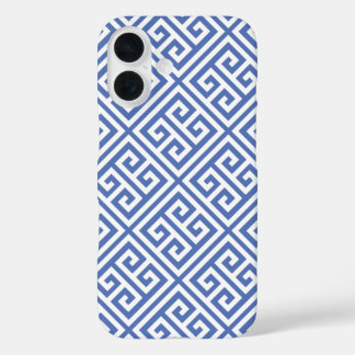 Blue Greek Key Pattern iPhone 16 Case