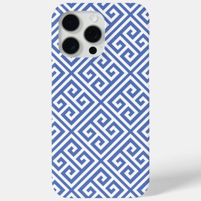 Blue Greek Key Pattern Case-Mate iPhone Case (Back)