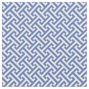 Blue Greek Key Pattern Fabric