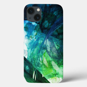 Blue green abstract art iPhone 13 case