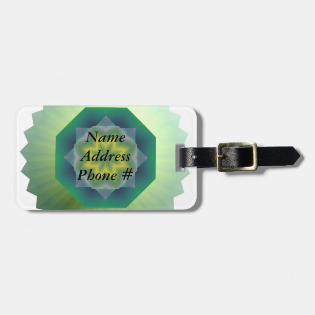Blue Green Abstract Design Luggage Tag (Front Horizontal)