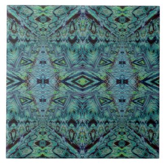 Blue Green Abstract Design Tile