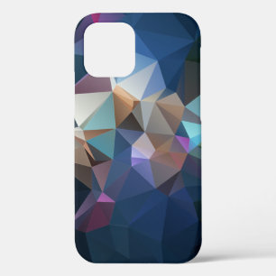 Blue Green Abstract Pyramid Art iPhone 12 Case