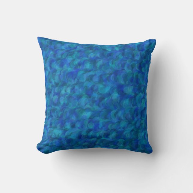 Blue Green Abstract Seamless Pattern Cushion (Front)
