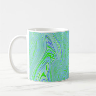 Blue Green Amoeba Wave Coffee Mug
