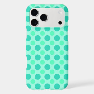 Blue-green and aqua polka dots