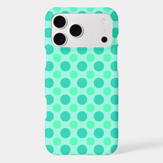 Blue-green and aqua polka dots (Back)