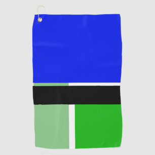 Blue, green and black color blocks Golf Towel