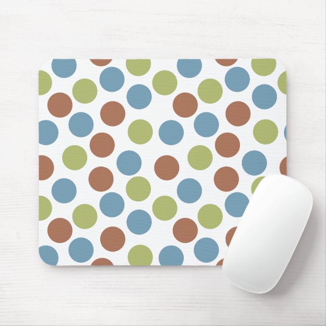 Blue, Green, and Brown Dots  Mouse Pad (With Mouse)