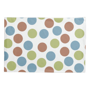 Blue, Green, and Brown Dots Pillowcase